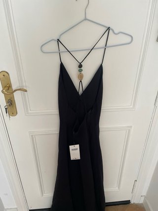 Vestido largo Zara negro tirantes