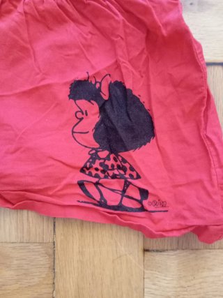 Pijama Mafalda Top y Shorts Rojo