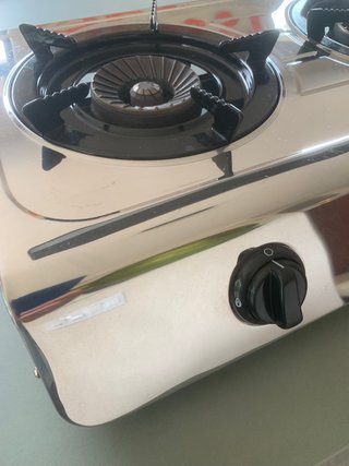 Fornello a gas cromato a 2 fuochi