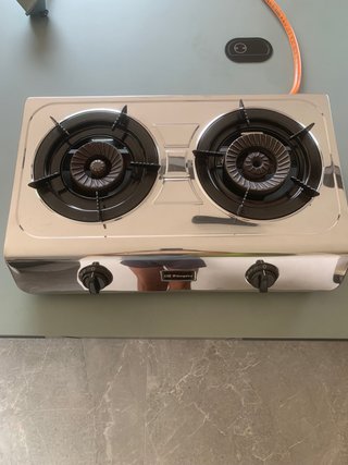 Fornello a gas cromato a 2 fuochi