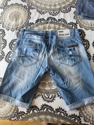VIMON Pantalón Corto Vaquero Azul talla 42