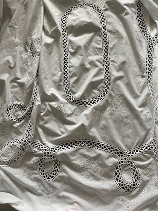 Tovaglia grande ricamata misto lino 260 x230 cm