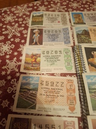 Billetes lote Lotería Nacional 1985