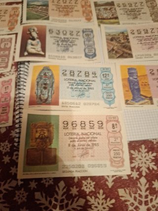 Billetes lote Lotería Nacional 1985