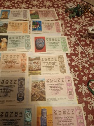 Billetes lote Lotería Nacional 1985