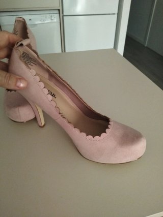 Zapatos Justfab Rosados Tacon Mujer