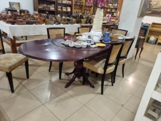 Mesa de comedor extensible con 6 sillas