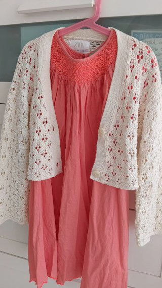 Vestido Verano Naranja y Rosa