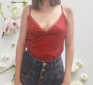 Top Lentejuelas Tirantes Rojo