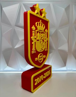 Escudo España 2 Estrellas Mundial 2010-2026 en 3D