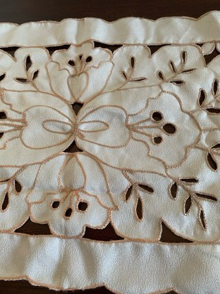 Striscia runner ricamato floreale 37x87 cm