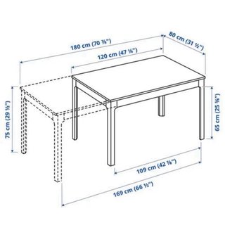 Tavolo da pranzo estensibile IKEA bianco 120-180