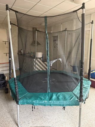 Cama elástica Decathlon con red de seguridad