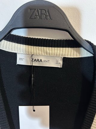 Chaqueta Zara Punto Negra talla L