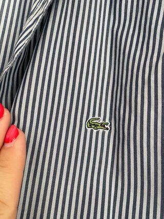 Camisa Lacoste Rayas Azul Blanco Vintage