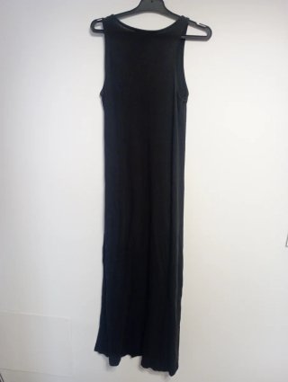 Vestido negro largo talla XS con raja en lateral
