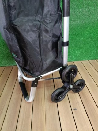 VOUNOT® Carrito Compra Plegable de Aluminio, Negro