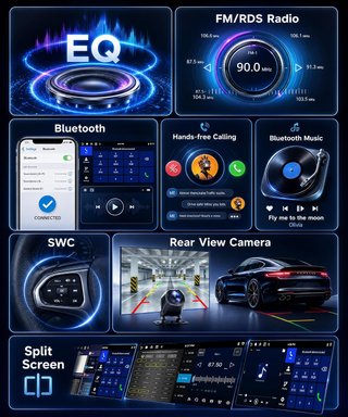 Radio Coche Android 4G+64G Fiat Panda 13-20