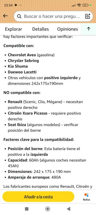 Batería Coche Volta 12V 60Ah