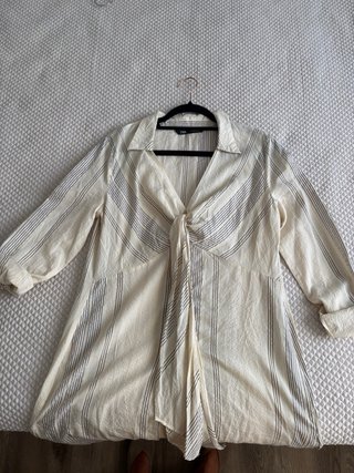 Vestido Beige/Gris Rayas