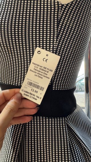 Vestido BCH Cuadros Gris y Negro Talla M