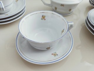 Juego de café porcelana 12 tazas floral