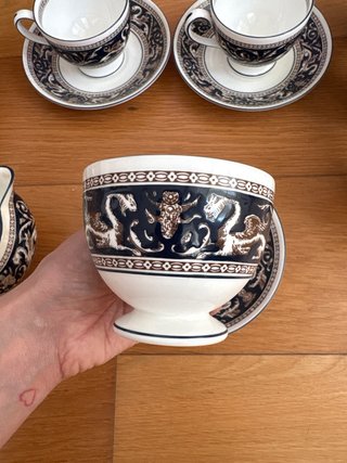 Set Wedgwood 3 tazas con plato, 3 sin plato