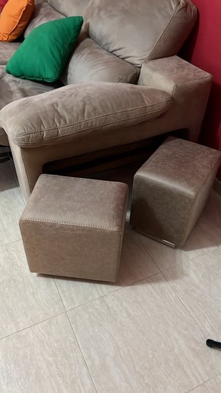 Sofá canapé beige tela