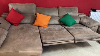 Sofá canapé beige tela