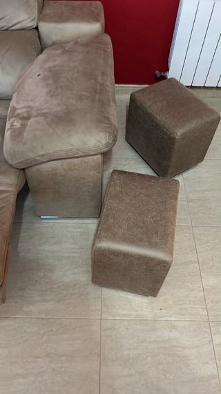 Sofá canapé beige tela