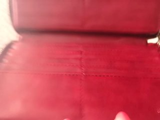 Monedero grande rojo acolchado, sin estrenar