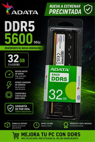 Memoria RAM ADATA DDR5 32GB 5600MHz