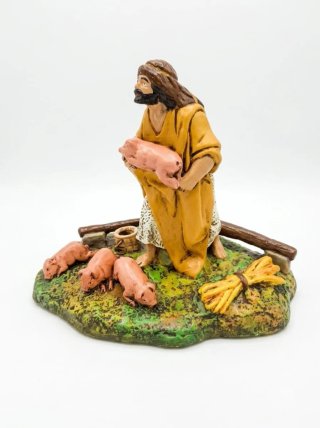 Figura Belén porquero con gorrinos