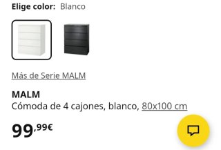 Cómoda y 2 mesitas de noche blancas
