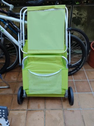 Tumbona Playa con Carrito Verde
