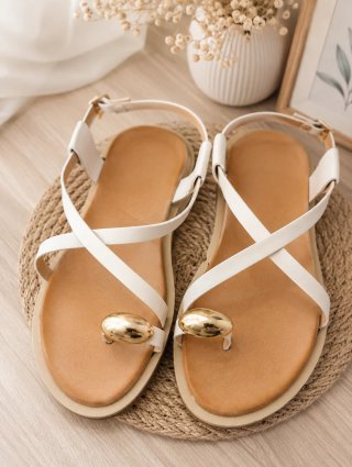 Sandalias blancas y doradas talla 38