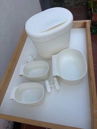 Cambiador bebé madera con accesorios Ikea