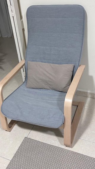 Due Poltrone Ikea Grigie in Tela e Legno