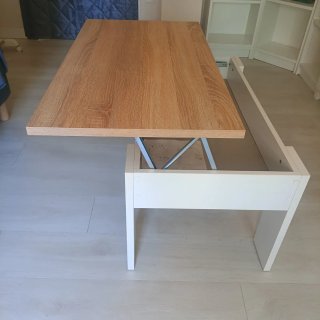 Mesa de salón extensible madera y metal