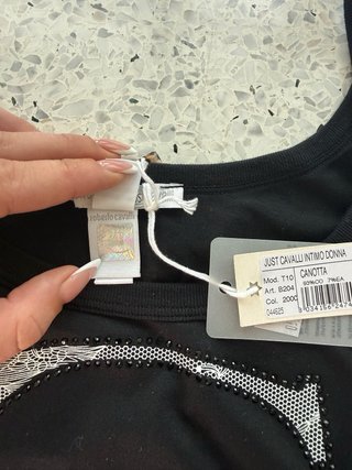 Canottiera nera Just Cavalli con logo
