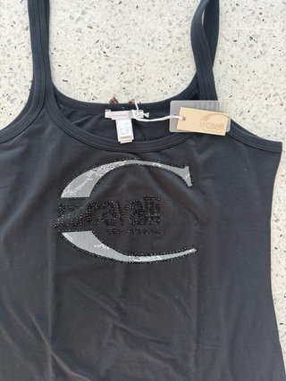 Canottiera nera Just Cavalli con logo