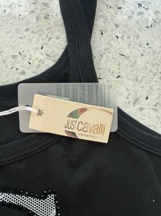 Canottiera nera Just Cavalli con logo
