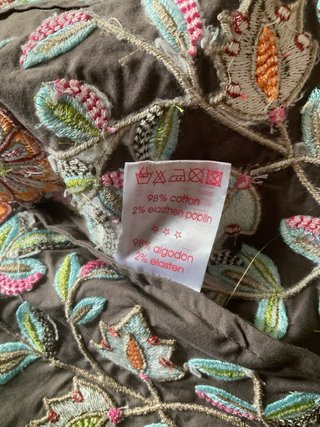 Chaqueta bordada flores multicolor