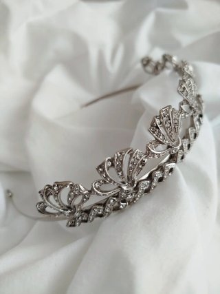 Tiara de novia metal plateado