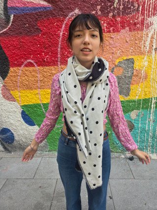 Foulard/Pañuelo Negro Lunares Blanco
