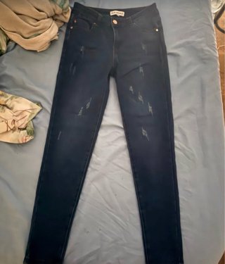 Pantalones JANE NICOLE Azules Rasgados