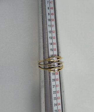 Anillo 3 bandas bicolor oro 18k