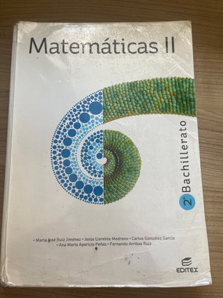 Libro de texto de Matemáticas II 2º Bachillerato