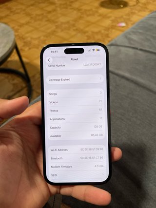 iPhone 14 Pro Negro batria 85%