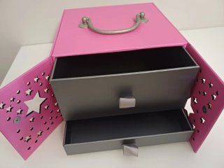 Joyero organizador rosa diseño estrellas